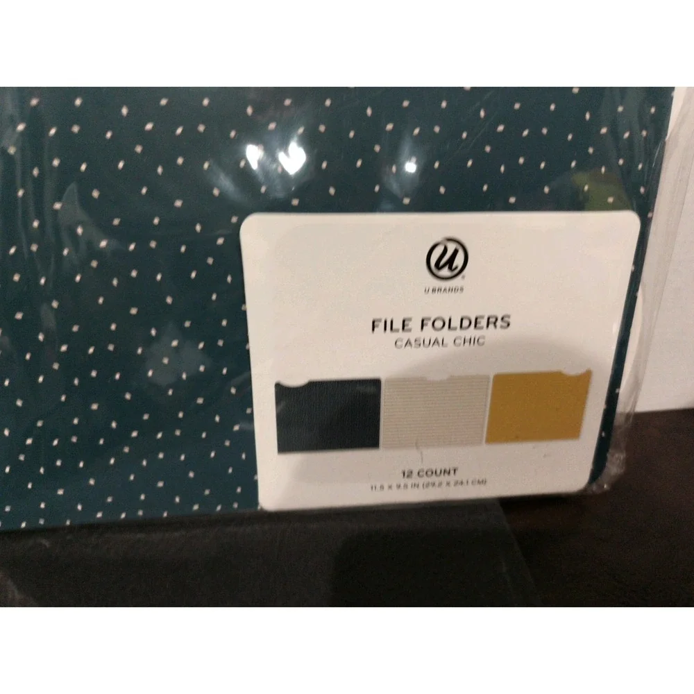 Pack Of 12 File Folders CASUAL Chic NEW 11.5x9.5 Inch 3 Tab Fits 8.5 X11 Paper